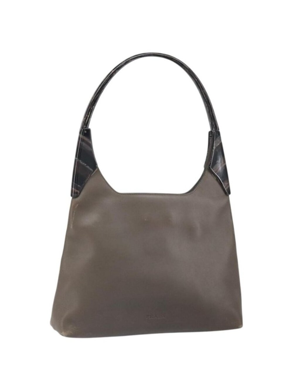 Authentic PRADA Shoulder Bag Leather Brown